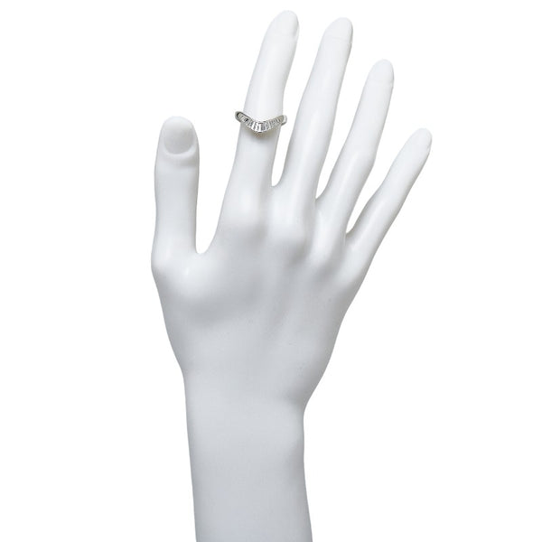 Pt900 プラチナ ダイヤ0.50ct V字 Vライン リング 指輪 レディース 13号 【中古】