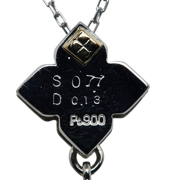 Pt900 プラチナ Pt850 プラチナ オレンジサファイア0.77ct ダイヤ0.13ct キューブ ネックレス レディース 【中古】