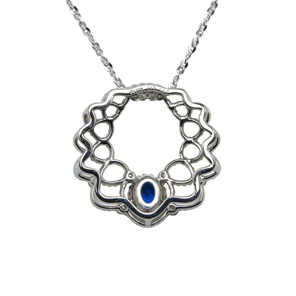 Pt900 プラチナ Pt850 プラチナ アウイナイト0.12ct ダイヤ0.07ct ネックレス レディース 【中古】