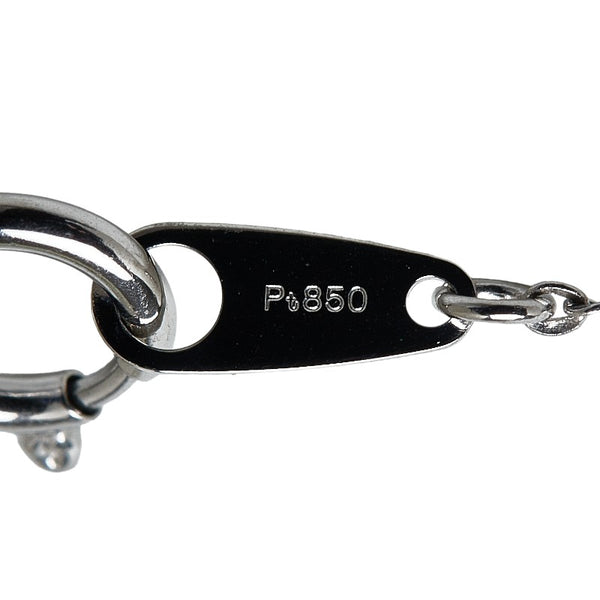 Pt900 プラチナ Pt850 プラチナ アウイナイト0.12ct ダイヤ0.07ct ネックレス レディース 【中古】