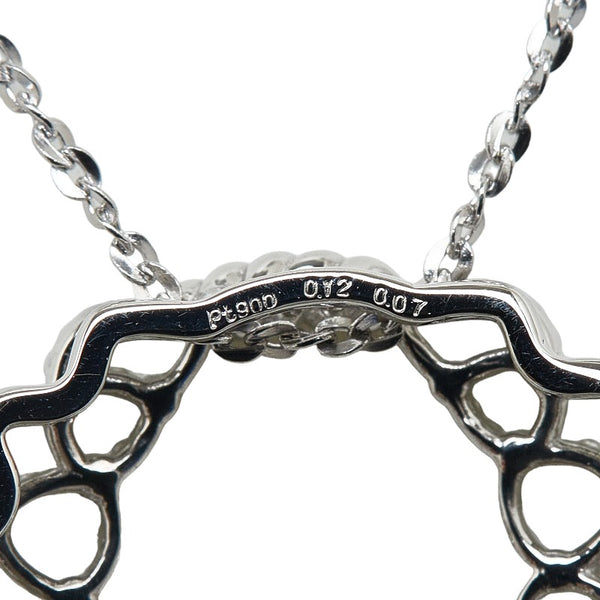 Pt900 プラチナ Pt850 プラチナ アウイナイト0.12ct ダイヤ0.07ct ネックレス レディース 【中古】