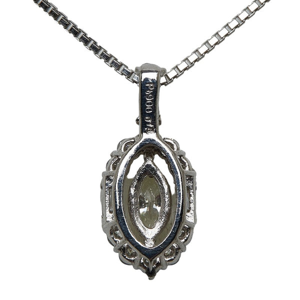K18WG ホワイトゴールド Pt900 プラチナ ダイヤ0.30ct ネックレス レディース 【中古】