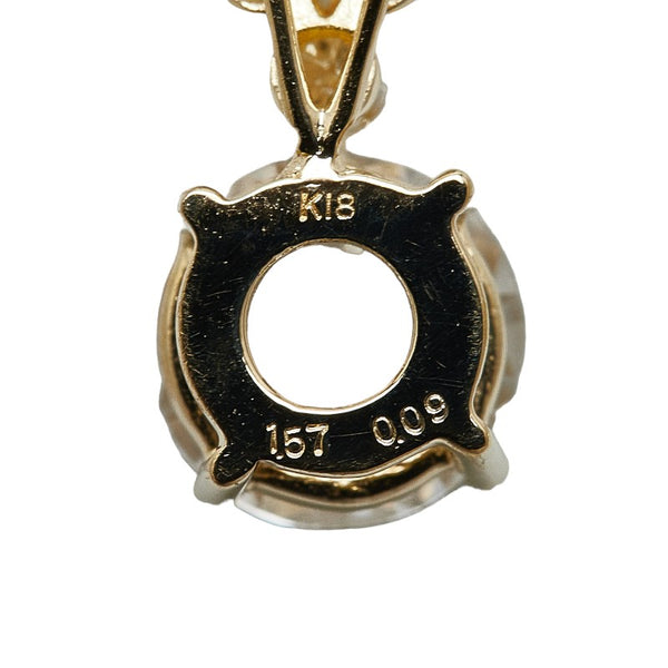 K18YG イエローゴールド 天然ジルコン1.527ct ダイヤ0.09ct ネックレス レディース 【中古】