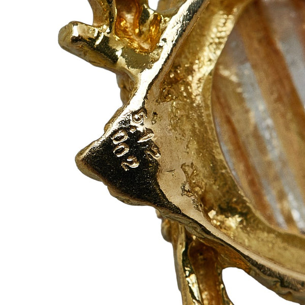 K18YG イエローゴールド ルチルクオーツキャッツアイ5.12ct ダイヤ0.02ct 梟 フクロウ ペンダントトップ レディース 【中古】