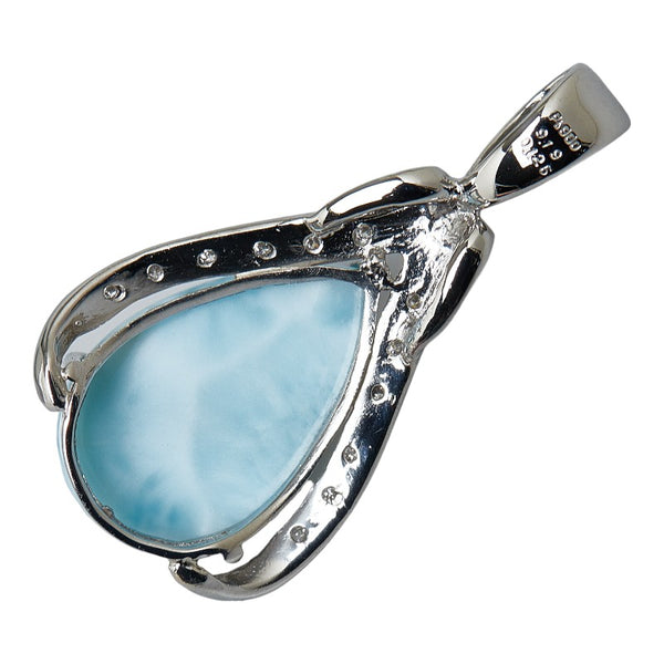 Pt900 プラチナ ラリーマ9.19ct ダイヤ0.125ct ペンダントトップ レディース 【中古】