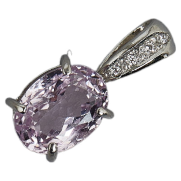 Pt900 プラチナ クンツァイト2.54ct ダイヤ0.02ct ペンダントトップ レディース 【中古】