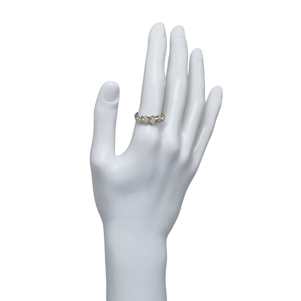 Pt900ベース/K18コンビ ダイヤ1.06ct プリンセスカット リング 指輪 レディース 17号 【中古】