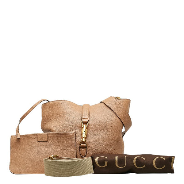グッチ ニュージャッキー 斜め掛け ショルダーバッグ 380579 ベージュ レザー レディース GUCCI 【中古】