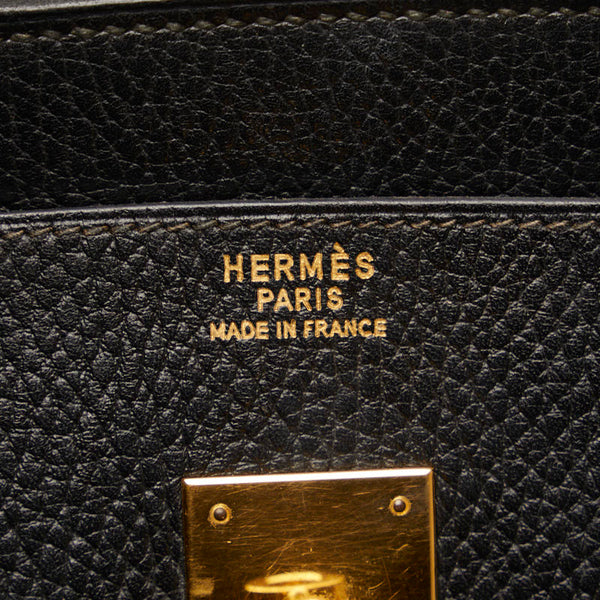 エルメス バーキン35 ゴールド金具 ハンドバッグ ブラック アルデンヌ レディース HERMES 【中古】