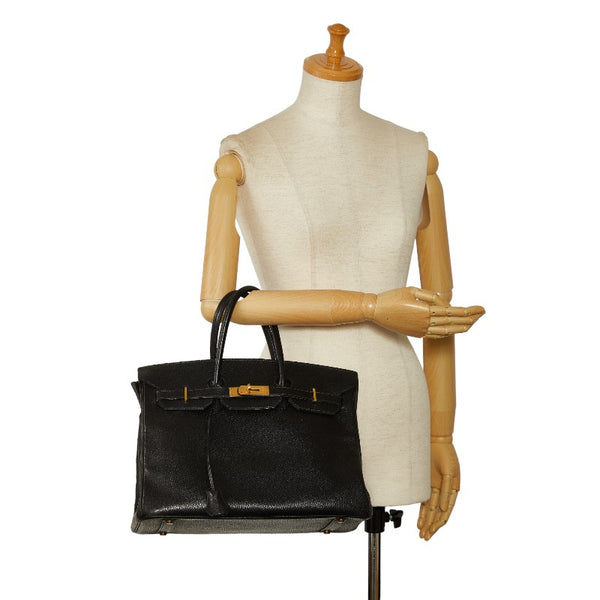 エルメス バーキン35 ゴールド金具 ハンドバッグ ブラック アルデンヌ レディース HERMES 【中古】