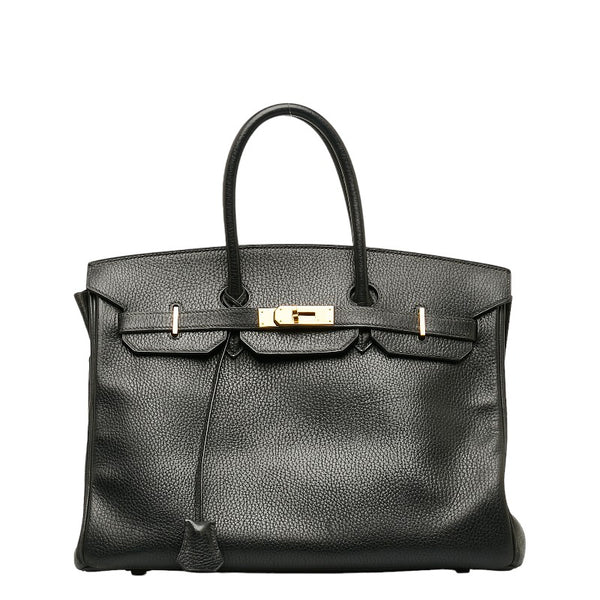 エルメス バーキン35 ゴールド金具 ハンドバッグ ブラック アルデンヌ レディース HERMES 【中古】