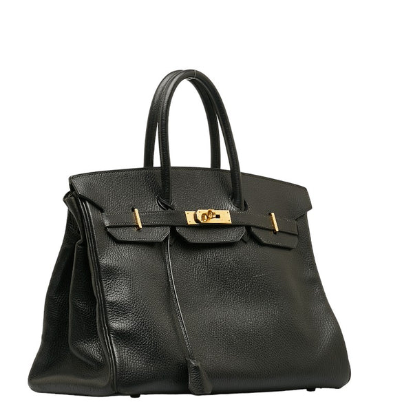 エルメス バーキン35 ゴールド金具 ハンドバッグ ブラック アルデンヌ レディース HERMES 【中古】