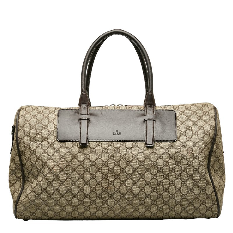 グッチ GGスプリーム ボストンバッグ トラベルバッグ 旅行用バッグ 101670 ベージュ ブラウン PVC レザー レディース GUCCI 【中古】