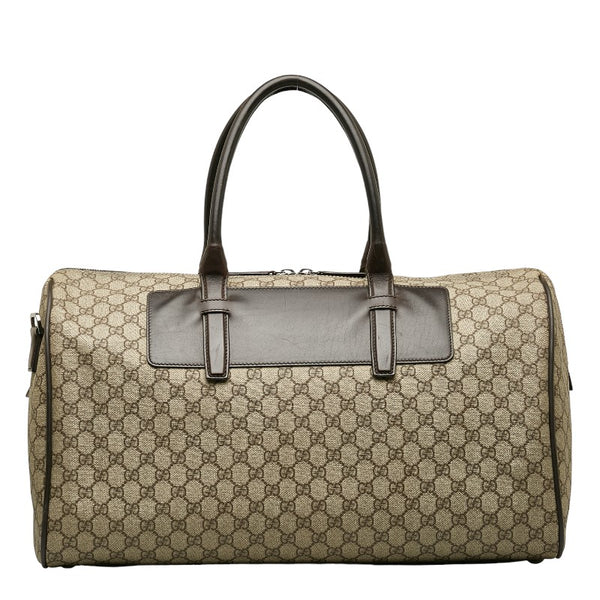 グッチ GGスプリーム ボストンバッグ トラベルバッグ 旅行用バッグ 101670 ベージュ ブラウン PVC レザー レディース GUCCI 【中古】