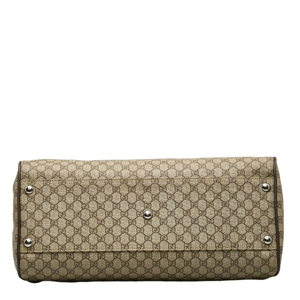 グッチ GGスプリーム ボストンバッグ トラベルバッグ 旅行用バッグ 101670 ベージュ ブラウン PVC レザー レディース GUCCI 【中古】