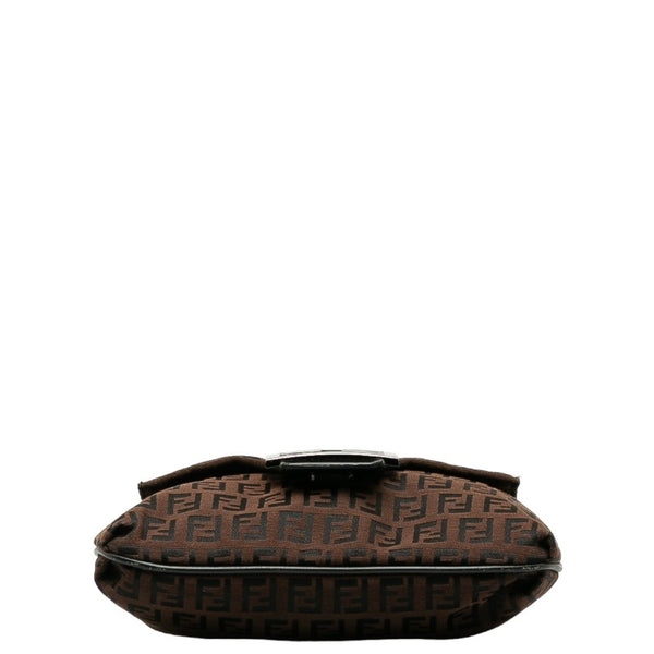 フェンディ ズッキーノ 斜め掛け ショルダーバッグ 8BT075 ブラウン ブラック キャンバス レザー レディース FENDI 【中古】