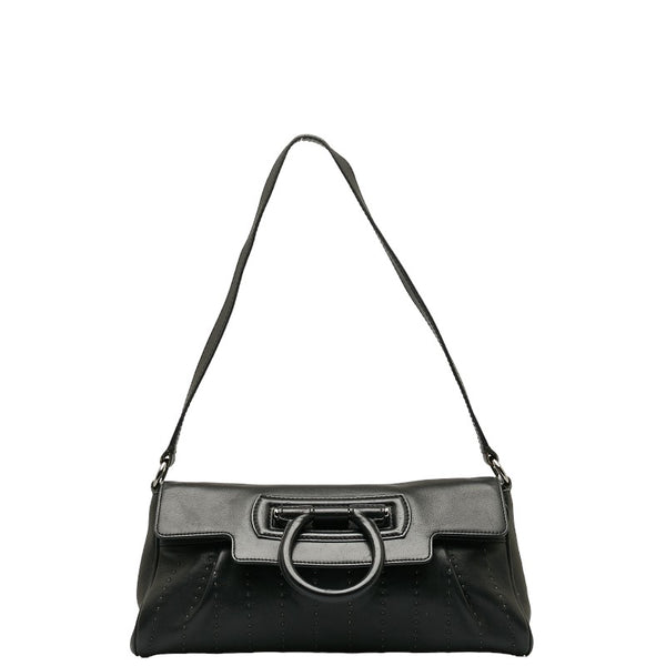 サルヴァトーレフェラガモ ガンチーニ ショルダーバッグ ブラック レザー レディース Salvatore Ferragamo 【中古】