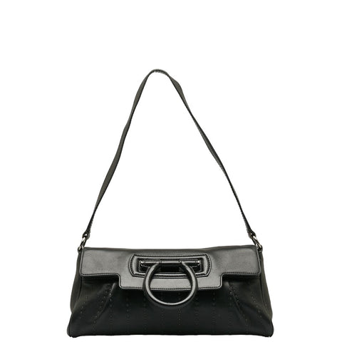 サルヴァトーレフェラガモ ガンチーニ ショルダーバッグ ブラック レザー レディース Salvatore Ferragamo 【中古】