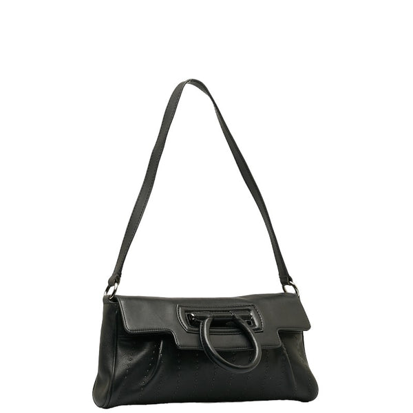 サルヴァトーレフェラガモ ガンチーニ ショルダーバッグ ブラック レザー レディース Salvatore Ferragamo 【中古】