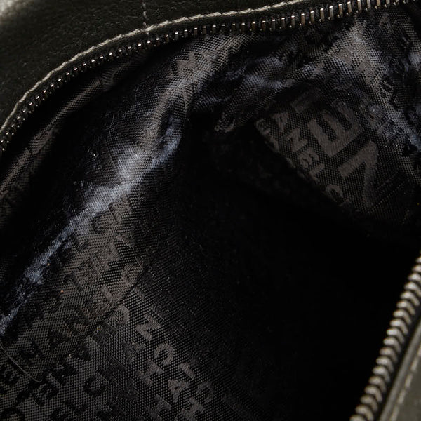 シャネル チョコバー ミニボストンバッグ ハンドバッグ グレー レザー レディース CHANEL 【中古】