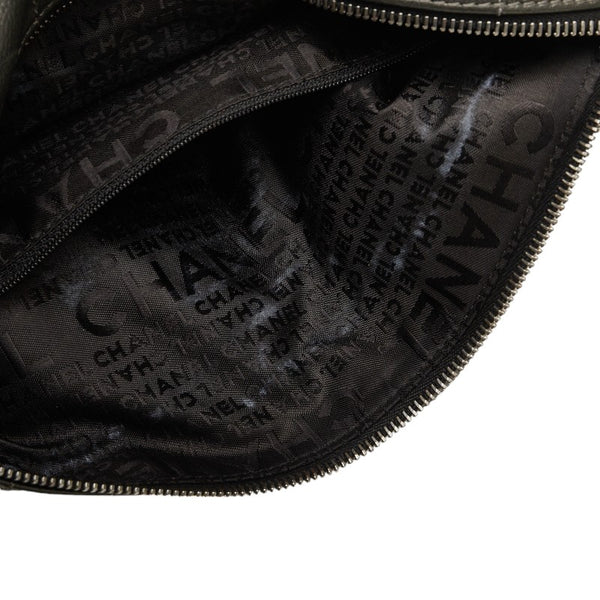 シャネル チョコバー ミニボストンバッグ ハンドバッグ グレー レザー レディース CHANEL 【中古】