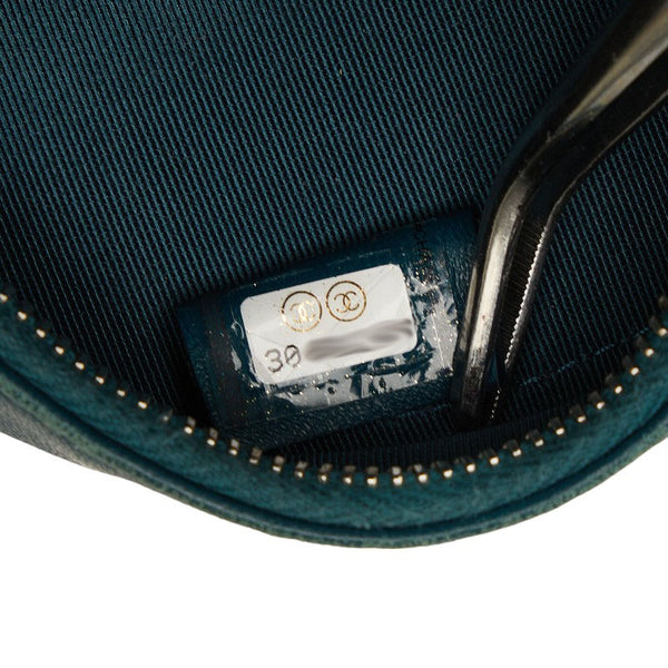 シャネル マトラッセ ココマーク 斜め掛け チェーン ショルダーバッグ ポーチ グリーン レザー レディース CHANEL 【中古】
