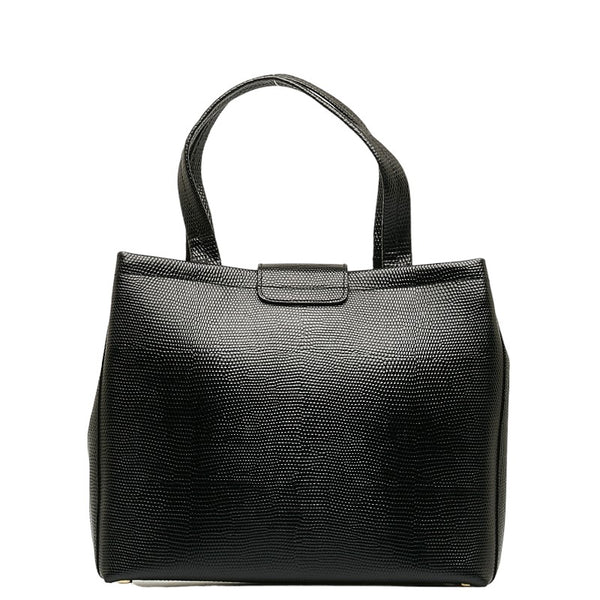 サルヴァトーレフェラガモ ヴァラ ハンドバッグ AQ-21 8252 ブラック ゴールド レザー レディース Salvatore Ferragamo 【中古】