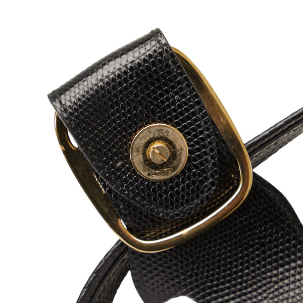 サルヴァトーレフェラガモ ヴァラ ハンドバッグ AQ-21 8252 ブラック ゴールド レザー レディース Salvatore Ferragamo 【中古】