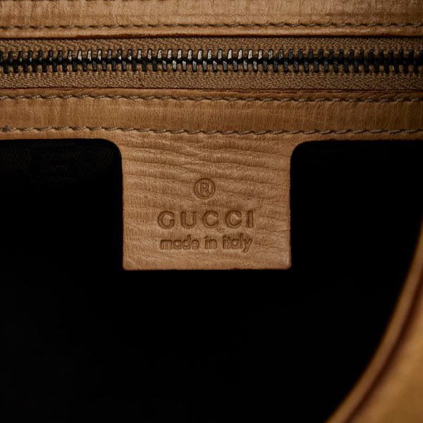 グッチ ウッド ワンショルダー 106237 ベージュ レザー レディース GUCCI 【中古】