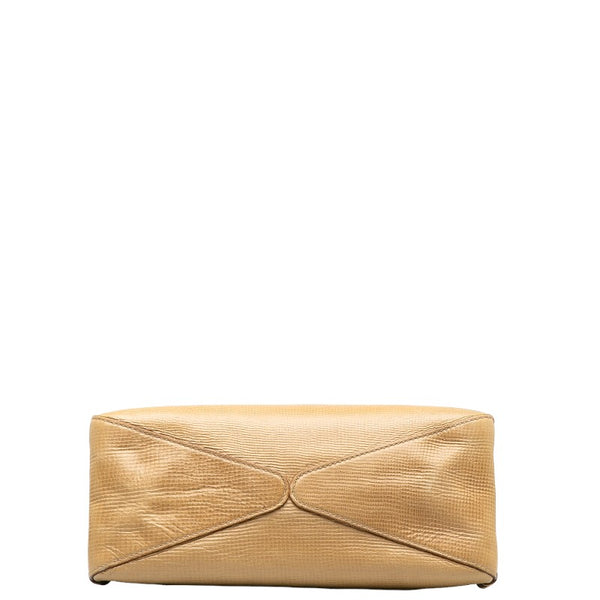 グッチ ウッド ワンショルダー 106237 ベージュ レザー レディース GUCCI 【中古】