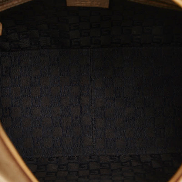 グッチ ウッド ワンショルダー 106237 ベージュ レザー レディース GUCCI 【中古】