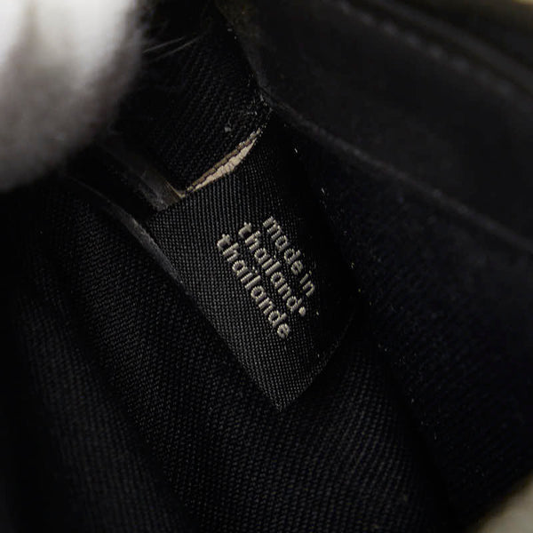 コーチ シグネチャー ラウンドファスナー 長財布 トラベルオーガナイザー ダブルジップ F66562 ブラック グレー PVC レザー メンズ COACH 【中古】