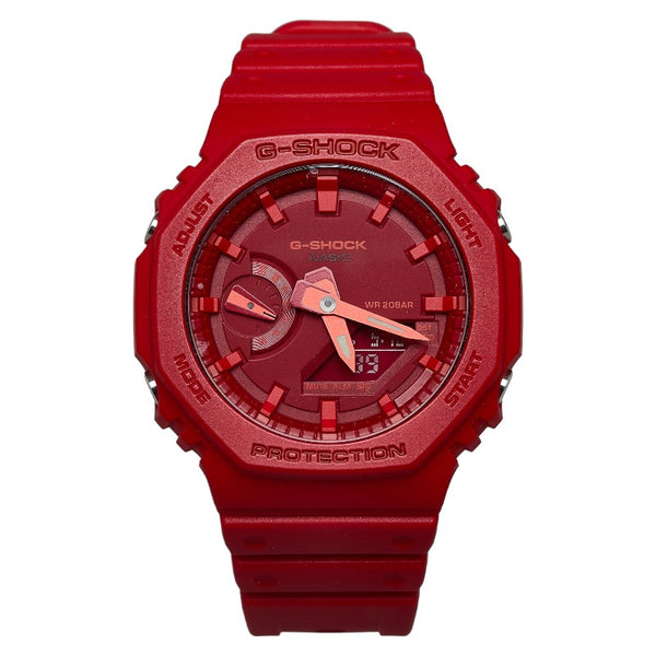ジーショック カシオ 腕時計 GA-2100-4AJF クオーツ レッド文字盤 合成樹脂 ラバー メンズ G-SHOCK 【中古】