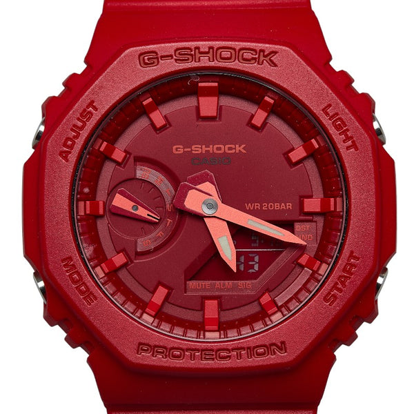ジーショック カシオ 腕時計 GA-2100-4AJF クオーツ レッド文字盤 合成樹脂 ラバー メンズ G-SHOCK 【中古】