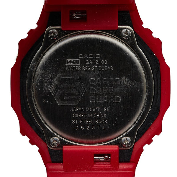 ジーショック カシオ 腕時計 GA-2100-4AJF クオーツ レッド文字盤 合成樹脂 ラバー メンズ G-SHOCK 【中古】