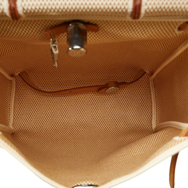 エルメス エールバッグ アドPM リュック バックパック ベージュ キャンバス レザー レディース HERMES 【中古】