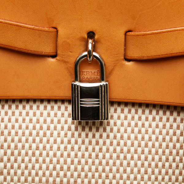 エルメス エールバッグ アドPM リュック バックパック ベージュ キャンバス レザー レディース HERMES 【中古】