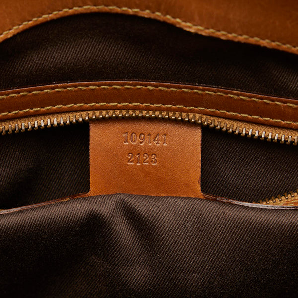 グッチ GGキャンバス トートバッグ ショルダーバッグ 109141 ブラウン キャンバス レザー レディース GUCCI 【中古】