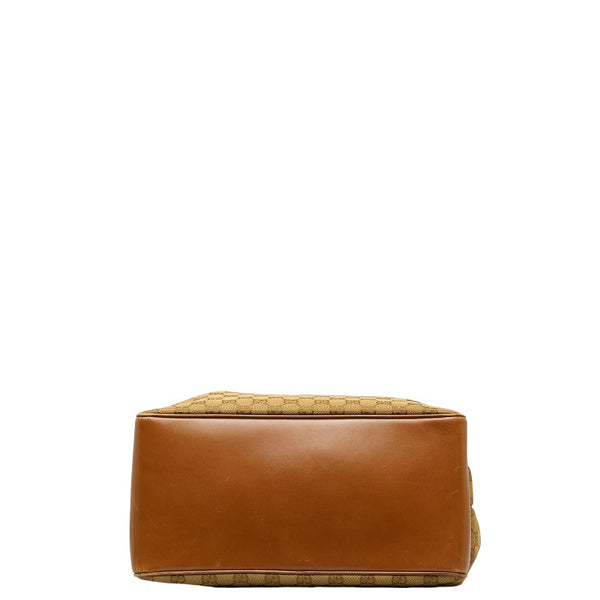 グッチ GGキャンバス トートバッグ ショルダーバッグ 109141 ブラウン キャンバス レザー レディース GUCCI 【中古】