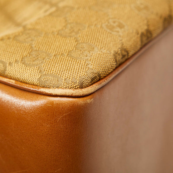 グッチ GGキャンバス トートバッグ ショルダーバッグ 109141 ブラウン キャンバス レザー レディース GUCCI 【中古】