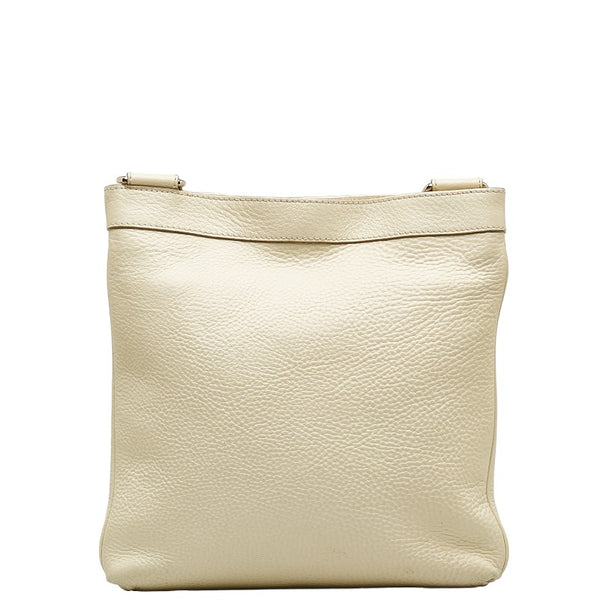 サルヴァトーレフェラガモ ガンチーニ 斜め掛け ショルダーバッグ AU-21 B499 アイボリー ホワイト レザー レディース Salvatore Ferragamo 【中古】