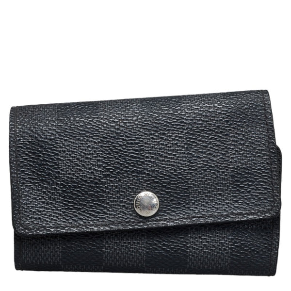 ルイ ヴィトン ダミエ グラフィット ミュルティクレ6 キーケース N62662 ブラック PVC レザー レディース LOUIS VUITTON 【中古】