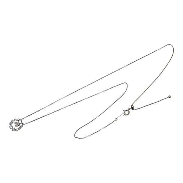 Pt900 プラチナ Pt850 プラチナ ダイヤ0.18ct ダイヤ0.17ct ホースシュー 馬蹄 スイング ネックレス レディース 【中古】