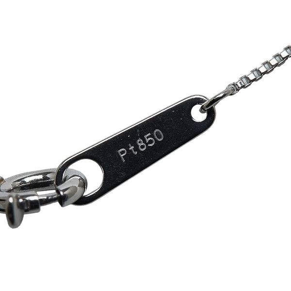 Pt900 プラチナ Pt850 プラチナ ダイヤ0.18ct ダイヤ0.17ct ホースシュー 馬蹄 スイング ネックレス レディース 【中古】
