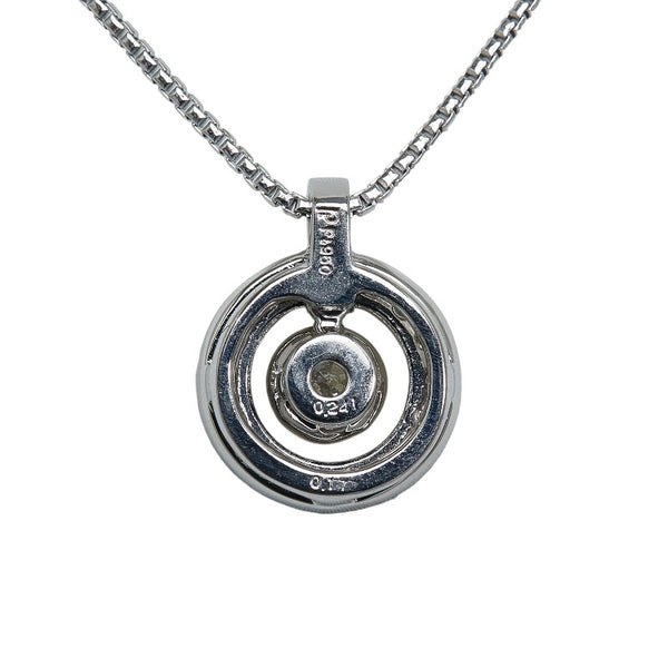 Pt950 プラチナ ダイヤ0.241ct ダイヤ0.17ct ラ ソマ La Soma サークル スイング ネックレス レディース 【中古】