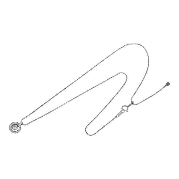 Pt950 プラチナ ダイヤ0.241ct ダイヤ0.17ct ラ ソマ La Soma サークル スイング ネックレス レディース 【中古】