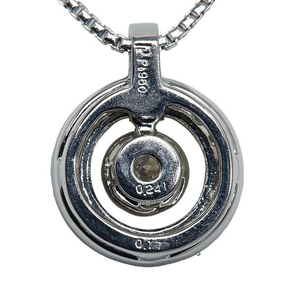 Pt950 プラチナ ダイヤ0.241ct ダイヤ0.17ct ラ ソマ La Soma サークル スイング ネックレス レディース 【中古】