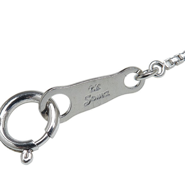 Pt950 プラチナ ダイヤ0.241ct ダイヤ0.17ct ラ ソマ La Soma サークル スイング ネックレス レディース 【中古】