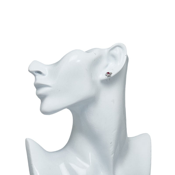 Pt850 プラチナ Pt900 プラチナ ルビー0.38ct ダイヤ0.08ct ピアス レディース 【中古】