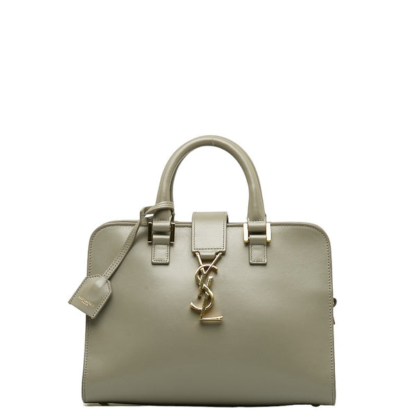 サンローラン ベイビー カバス ハンドバッグ ショルダーバッグ 2WAY 472466 グレー レザー レディース SAINT LAURENT 【中古】